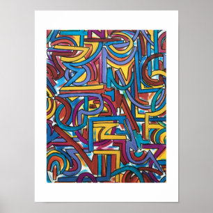 Poster Tous les chemins mènent là - Art abstrait peint à 