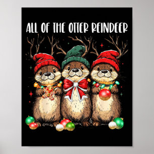 Poster Tous les Otter Reindeer Noël Otters Santa X