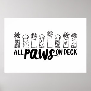 Poster Tous les pattes sur Deck-Vert Citations de chien c