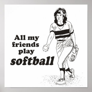 Poster Tous mes amis jouent au softball