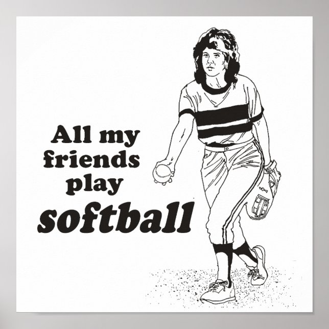 Poster Tous mes amis jouent au softball (Devant)
