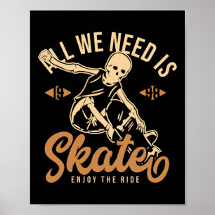Poster Tout ce dont nous avons besoin est skate Profitez 