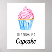 Tout ce dont vous avez besoin est Cupcake Watercol