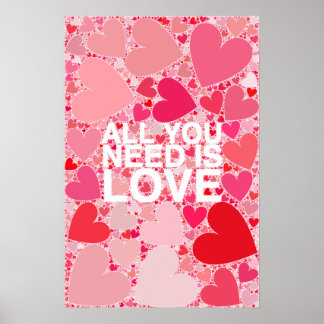 Poster Tout Ce Dont Vous Avez Besoin Est L'Amour
