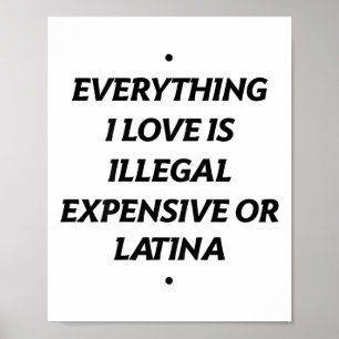 Poster Tout Ce Que J'Aime Est Illégal Cher Ou Latina (