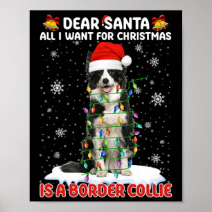 Poster Tout Ce Que Je Veux Pour Noël Est Frontière Collie