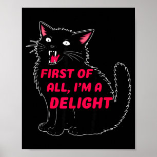 Poster Tout d'abord, je suis un chat noir rugissant ravis