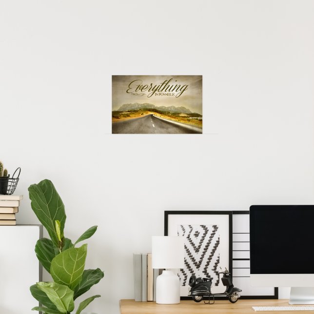 Poster "Tout est possible" Motivation Affirmation (Bureau à domicile)