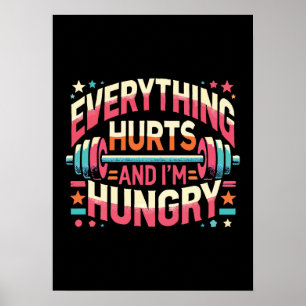 Poster Tout fait mal et j'ai faim - Gymnase drôle
