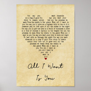 Poster Tout I Want est vous copie lyrique de chanson