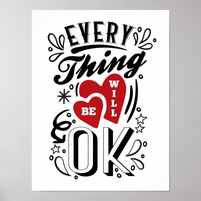 Poster Tout ira bien - Citations de coeur d'amour (Devant)