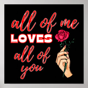 Poster TOUT LE MOI AIME TOUS VOUS valentines idée cadeau