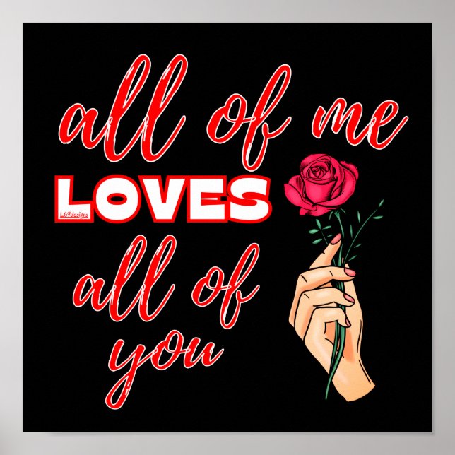 Poster TOUT LE MOI AIME TOUS VOUS valentines idée cadeau (Devant)