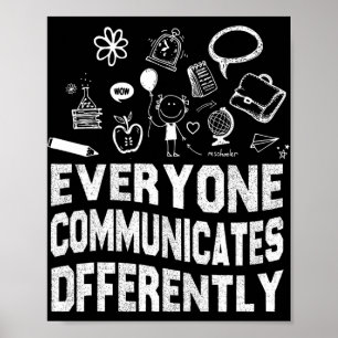 Poster Tout le monde communique différemment Éducation sp