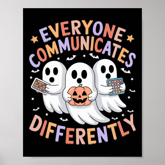 Poster Tout le monde communique différemment Halloween Au (Devant)