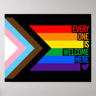 Poster Tout le monde est bienvenu ici (Progress Pride)