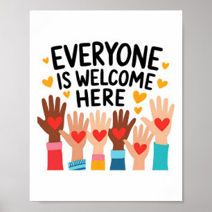 Poster Tout Le Monde Est Bienvenue Ici Drôle Citation Ens