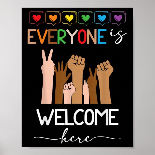 Poster Tout Le Monde Est Bienvenue Ici Idaho Enseignant P (Devant)