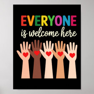 Poster Tout Le Monde Est Bienvenue Ici Idaho Teache T-shi