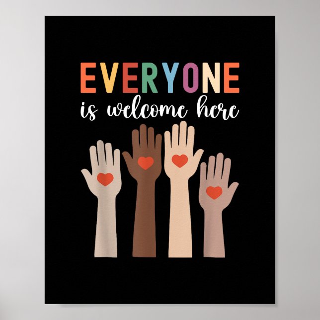Poster Tout Le Monde Est Le Bienvenu Ici Enseignant Idaho (Devant)