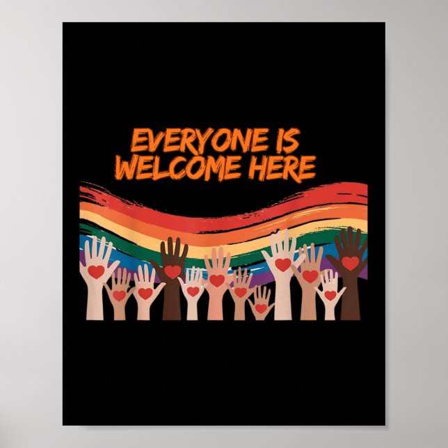 Poster Tout Le Monde Est Le Bienvenu Ici Enseignant Idaho (Devant)