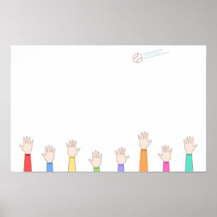 Poster Tout le monde vise à attraper ce home run.