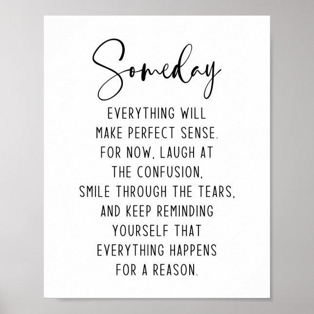 Poster Tout Se Passe Pour Une Raison Inspirationnelle (Devant)