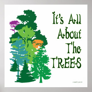 Poster Tout sur l'affiche Slogan Vert Arbres