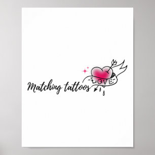 Poster Tout Sur L'Amour Valentines Correspondant Tatouage