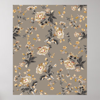 Poster Tout sur les fleurs motif sur la fleur de fond bru