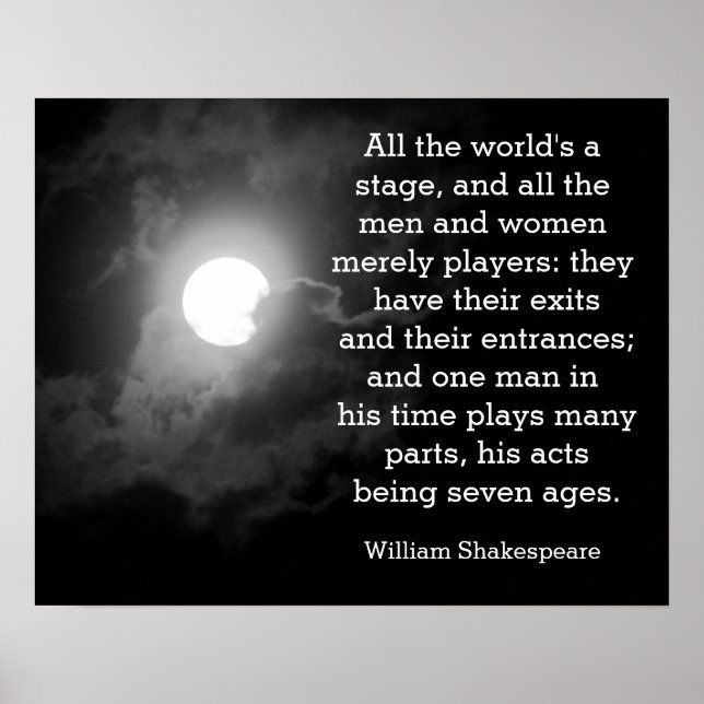 Poster Toute la scène du monde - Shakespeare citation imp (Devant)