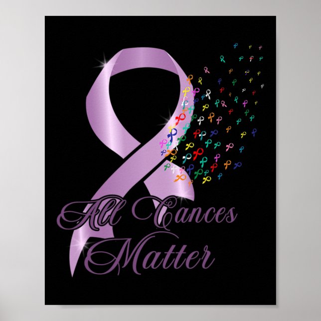 Poster Toute la sensibilisation au cancer Tous le Ruban W (Devant)