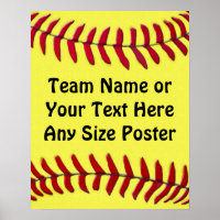 Toute taille Personnalisée SOFTBALL Posters, VOTRE