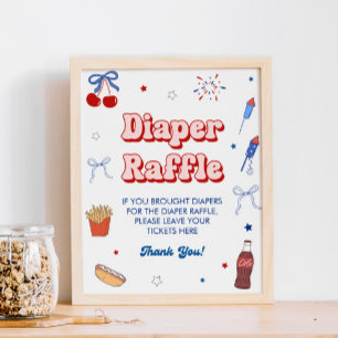 Poster Toutes les américaines Baby Shower Diaper Raffe Gi