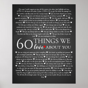 Poster toutes les choses que nous aimons chez vous, 60e a