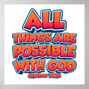 Poster Toutes les choses sont possibles avec Dieu Enfants