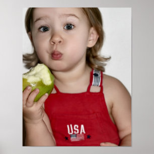Poster Toutes les filles américaines mangent Apple affich