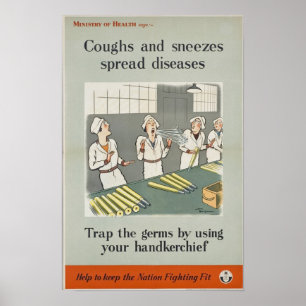 Poster Toux et maladies de diffusion d'éternuements