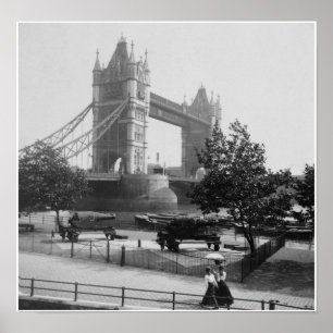 Poster Tower Bridge London, River Thames, England