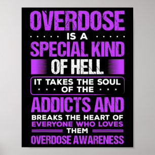 Poster Toxicomanie Purple Ribbon Sensibilisation à la sur