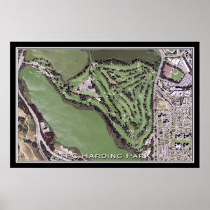 Poster TPC Harding Park Golf Course Carte satellite