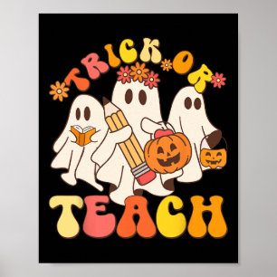 Poster Trace Ou Enseigner Ghost Halloween Enseignant Esth