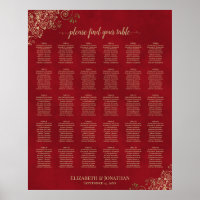 Traces d'or sur le Mariage de table rouge 30