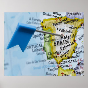 Poster Tracez la goupille placée à Madrid, Espagne sur la