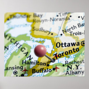 Poster Tracez la goupille placée sur Toronto, Canada sur