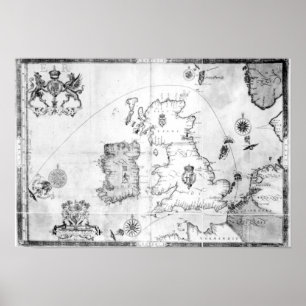 Poster Tracez montrer l'itinéraire de la flotte d'armada