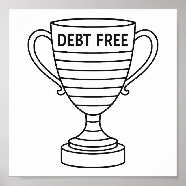 Poster Tracker Trophée de la liberté de dette noir et bla (Devant)