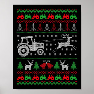Poster Tracteur agricole Reindeer Farm Funny Farmer Ugly 