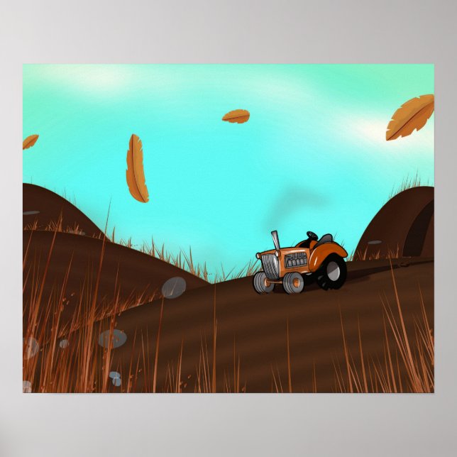 Poster Tracteur agricole vintage (Devant)