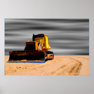 Poster Tracteur Dans Le Sable
